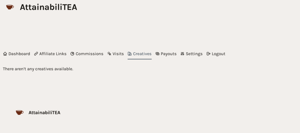 Creative marketing tab screenshot image