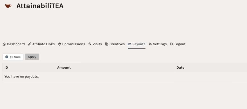 Payouts screenshot image