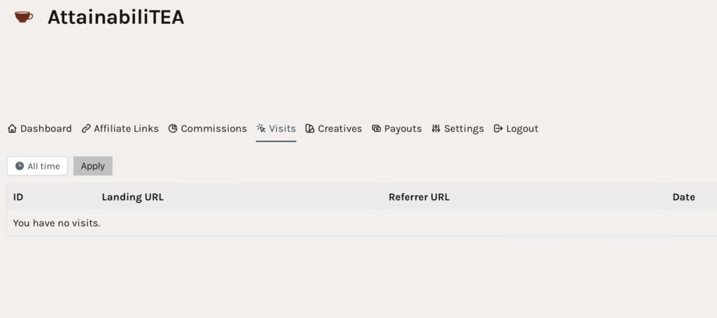 Visits screenshot image